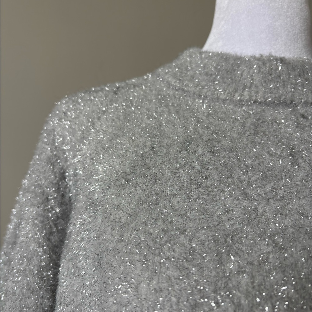 White House Black Market Silver Tinsel Sweater - Picture 8 of 13